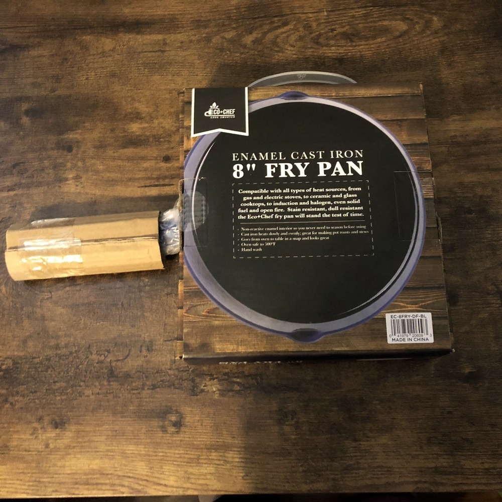 Eco Chef‎ Enamel Cast Iron 8" Fry Pan Versatile New in Box Oven Safe Bakeware - Picture 5 of 5